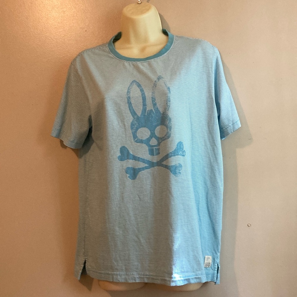 Psycho Bunny Blue And White Stripes Top